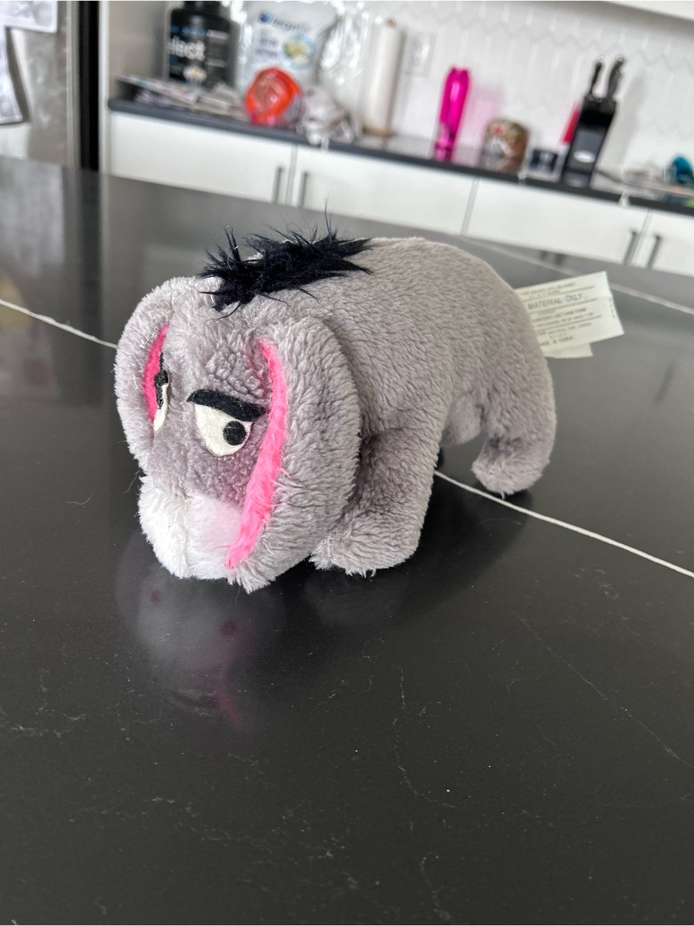 Vintage Sears Disney Eeyore Plush 10” Gray Pink Ears Winnie the Pooh Donkey